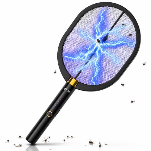 BP Elektrische Vliegenmepper, Elektrische Muggenlamp 2-in-1, USB Oplaadbaar,Vliegenvanger, Muggenvanger, UV Licht, Oplaadbaar, Zwart