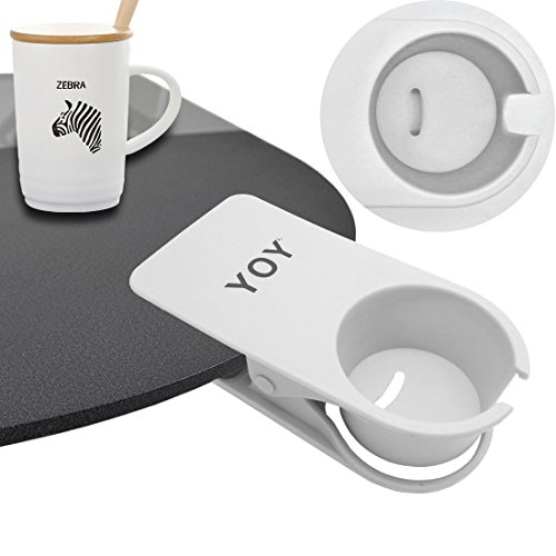 Yoy Drink Cup Holder Clip - Table Desk Side Water Glass Beer Bottle Beverage Soda Coffee Mug Holder Cup Saucer Clip Design For Home Office, White #TOP3