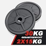 GORILLA SPORTS® Olympia Hantelscheiben - 1,25kg, 2,5kg, 5kg, 10kg, 15kg, 20kg, 25kg, 30kg Gewichte, 50mm Bohrung, Gusseisen, Einzeln/Set - Gewichtsscheiben, Hantelscheiben-Set, Hanteln – Bild 5