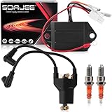 SOAJEE CDI Ignitor Ignition Coil Kit Compatible with EZGO Golf Cart 4-cycle Marathon Medalist TXT Pre-MCI 26652-G01 EPIGC103 ZF-IG-A00114 25939-G01 27112-G01 27746-G01 72562-G01 EPIGC107