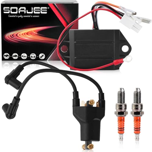 SOAJEE CDI Ignitor Ignition Coil Kit Compatible with EZGO Golf Cart 4-cycle Marathon Medalist TXT Pre-MCI 26652-G01 EPIGC103 ZF-IG-A00114 25939-G01 27112-G01 27746-G01 72562-G01 EPIGC107