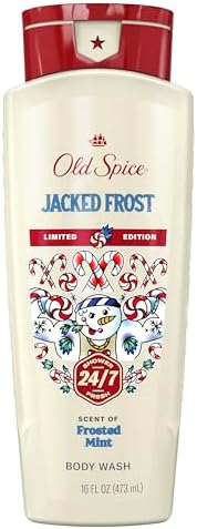 Old Spice Body Wash for Men, Holidudes Holiday Edition, 24/7 Holiday Freshness, Lasting Scent and Rich Lather, Stocking Stuffer, Jacked Frost Frosted Mint Scent, 16 oz