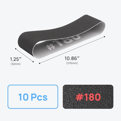 HOZO 10 Stück Schleifbänder, 180er Körnung Formbänder, unterstützt Nassschleifen, wiederverwendbar für längere Nutzung, langlebiges Schleifmaterial für präzises Finish,für NeoBlock Schleifblock