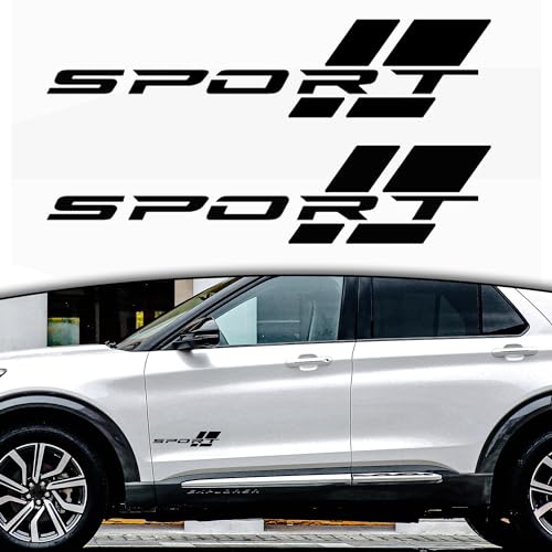 Image of Zhizhong Car Sport Decal,16 Inch Vinyl Sticker Fit for All Cars Side (2 Pcs Matte Black)