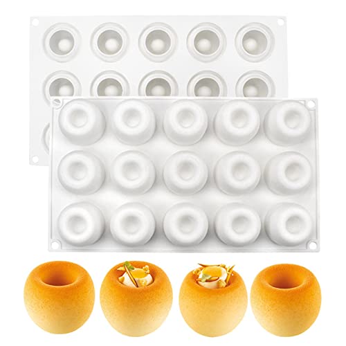 JzcsdkSIL Silicone 15 Holes Concave-convex Cake Ice Cream Chocolate Mold 3D Cupcake Bakeware Baking Dish Cake Pan Muffin Mould Silicone Molds For Baking Chocolate Shapes Sets Candles Cakes