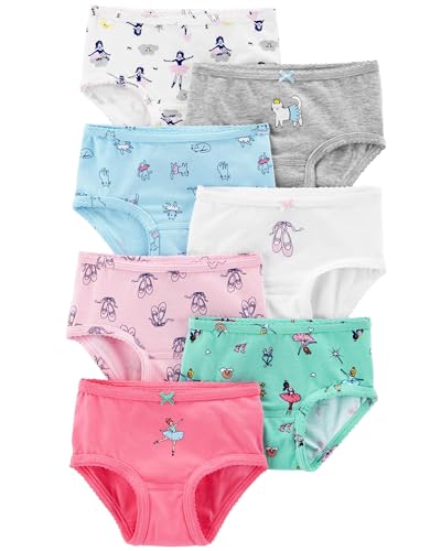 OshKosh B'Gosh Girl's 7-Pack Weekday Stretch Cotton Panties (2-3T, Pink Ballerina(34992511)/Heather Grey/White) - Thumbnail 3
