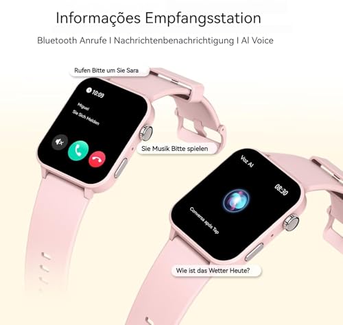 Relógio Inteligente Feminino Rosa, Smartwatch 1.85