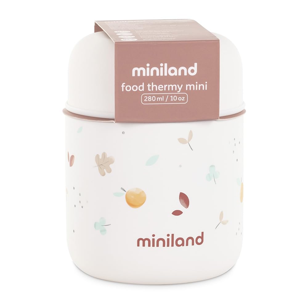 Miniland Thermos Mini Valencia 280ml. Thermos pour aliments pour bébés, avec double couche d'acier qui maintient la température des aliments pendant des heures