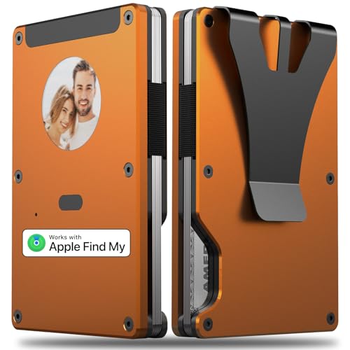 Trackable Wallet With Personalized E-Ink Screen - RFID-Blocking Wallets with Custom E-Photo/Text/Contact Information, Slim Credit Card Holder Built-in Find My Tracker, Gift for Men/Women