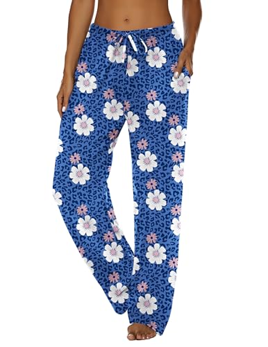 Image of Ekouaer Women Pajama Pants Comfy Pj Bottom with Pockets Stretch Plaid Sleepwear