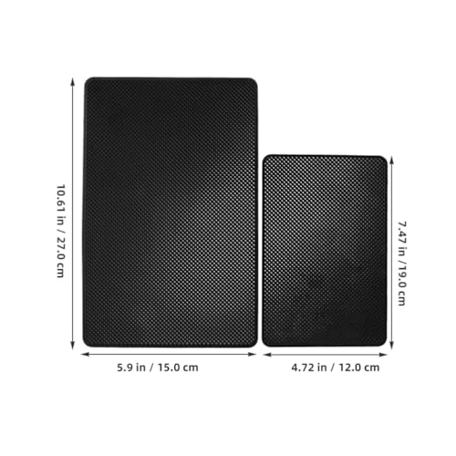 ARTIBETTER Car Dashboard Mat Phone Holder 2Pcs Anti-Slip Car Dashboard Stickys Pads Universal Car Dash Pads for Placing Phone Keys Keychains Black
