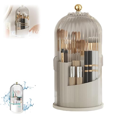 Soporte oculto para cepillo de dientes, giratorio de 360° con tapa, soporte oculto para cepillo de dientes con tapa deslizante, organizador de cepillos de dientes, para baño (blanco)