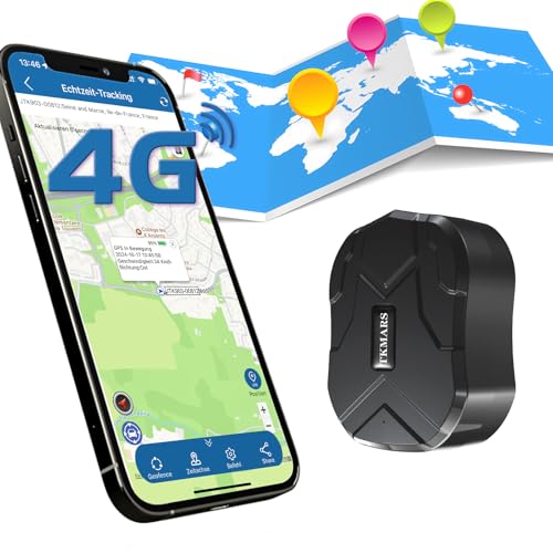 TKMARS 4G Localizador GPS para Coche,Rastreador GPS 10000mAH de Larga Duración,Antirrobo Impermeable Posicionamiento en Tiempo Real,Moto,Bicicletas, Barcos con App Gratis
