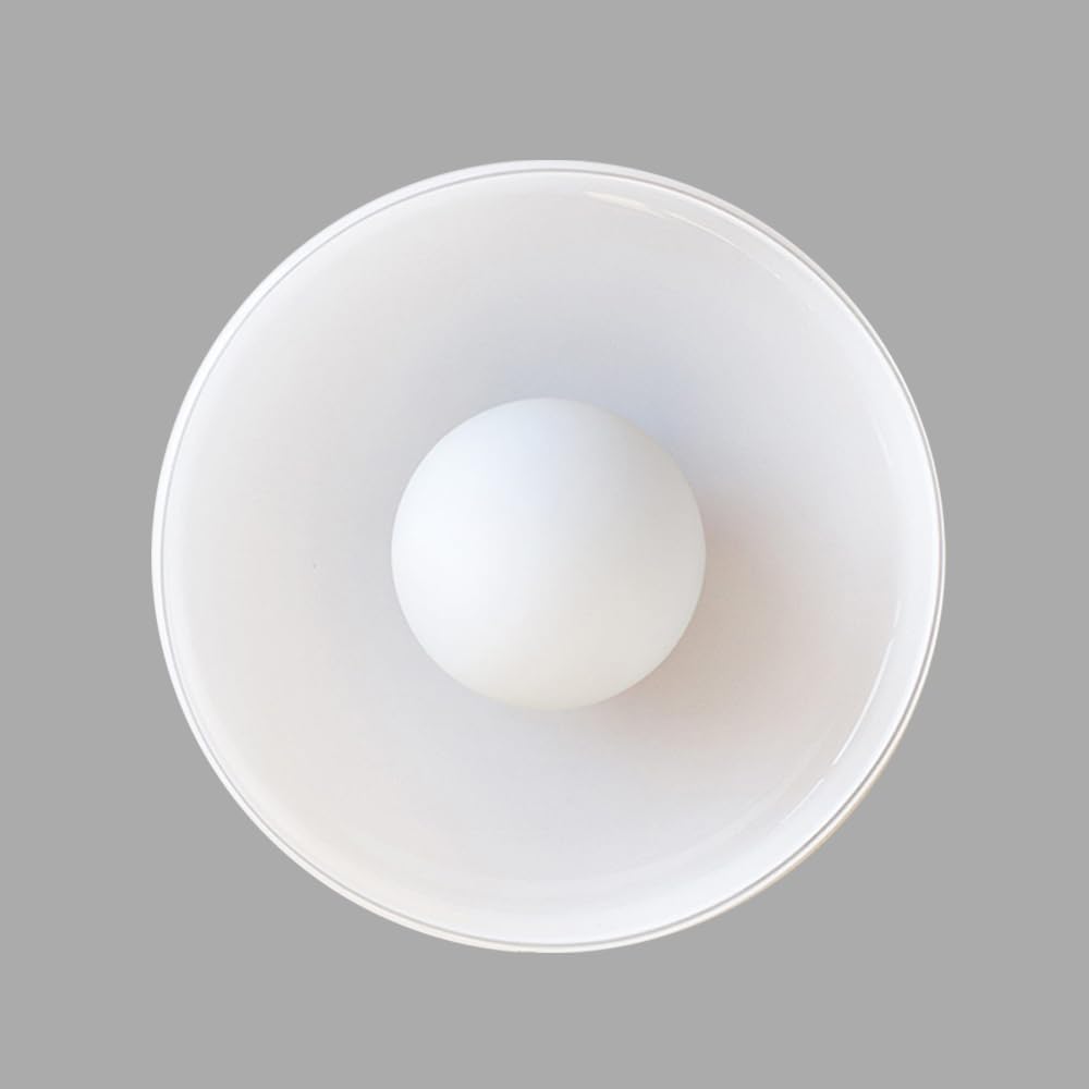 SXSCARKX Nordic Glass Warm Wall Lamp Simple Round Flush Mount Lighting Fixture With Milk White Shade Sconce Interior Decor Creative Light For Bedroom Living Room