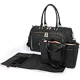 Dos bolsas de almacenamiento por separado de bienes del bebé y la madre. El bolso cambiador con estilo de gran tamaño es perfecto para todas sus necesidades del bebé. El bolso pequeño es perfecto para las necesidades de la madre.