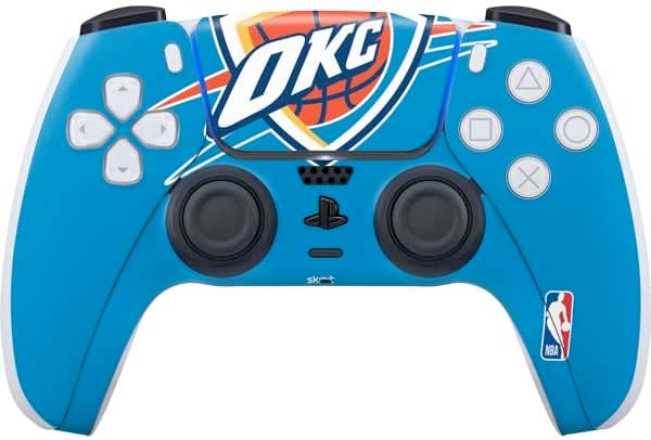 Skinit Decal Gaming Skin Compatible with PS5 Controller - Officially Licensed NBA Oklahoma City Thunder Large Logo Design