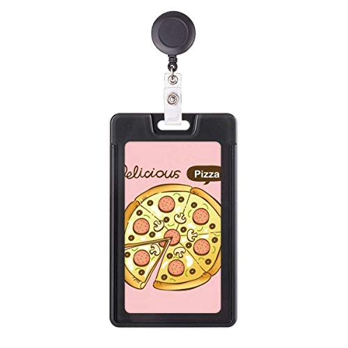 Porte-badge rétractable champignon pizza italie rigolo