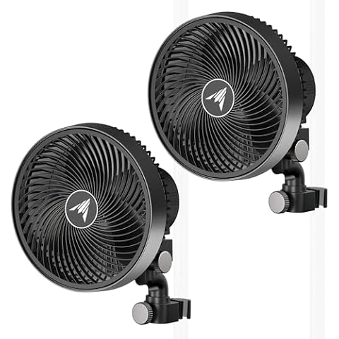 AC Infinity CLOUDRAY S9 2-Pack, Wentylator do namiotu do uprawy 23 cm z przeprojektowanym silnikiem EC o długiej żywotności, niestandardowe 10 dynamicznych prędkości wiatru i 10-poziomowa oscylacja