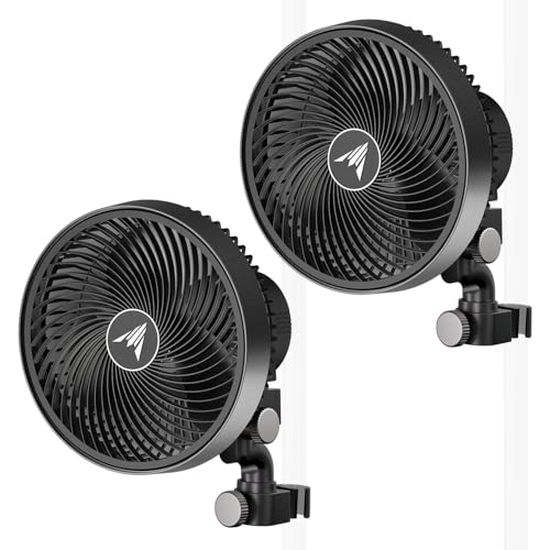 AC Infinity CLOUDRAY S9 2-Pack, Grow Tent Clip Fan 9” with Redesigned Long-Life EC Motor, Custom 10 Dynamic Wind Speeds and 10-Level Oscillation, for Hydroponics Circulation Cooling, 2-Count by AC INFINITY - Used condition - CA$150.44