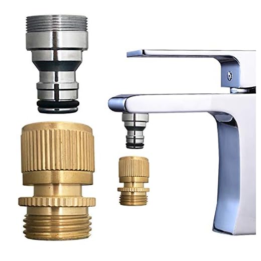 bathroom Sink Faucet snap adapter quick connect to garden hose, kitchen faucet aratored quick snap connector to 3/4 inch GHT female for washer, indoor sink quick-fit attachment