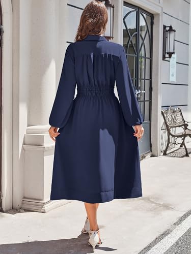 Image of ECOWISH Summer Maxi Dress for Women Casual Flowy V Neck Short Sleeve A Line Empire Waist Tiered Long Dresses with Pockets