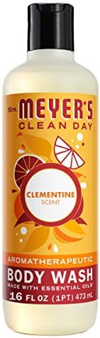 Mrs. Meyer's Moisturizing Body Wash for Women and Men, Biodegradable Shower Gel Formula Made with Essential Oils, Clementine, 16 oz