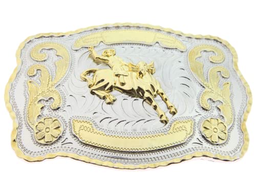Image of WMG Western Belt Buckle For Men and Women - Cowboy Rodeo Belt Buckles - Fits Up to 2 Inch Belts