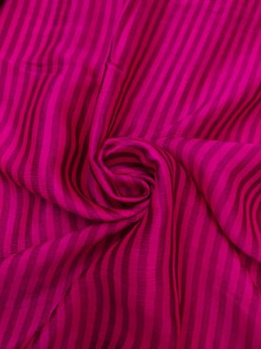 Tissu en mousseline de soie haut de gamme à rayures bicolores 111cm