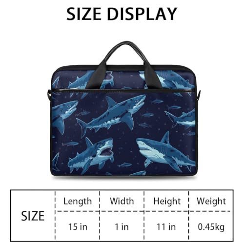 Laptop Shoulder Bag Shark Decor Design Tablet Computer Notebook Sleeve Messenger Bags Carrying Case with Strap Briefcase Tote for 14 15 in Laptops2