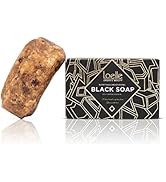 Loelle - Savon Noir Africain Fabriqué exclusivement à partir de matières premières naturelles - Savon solide et biologique...