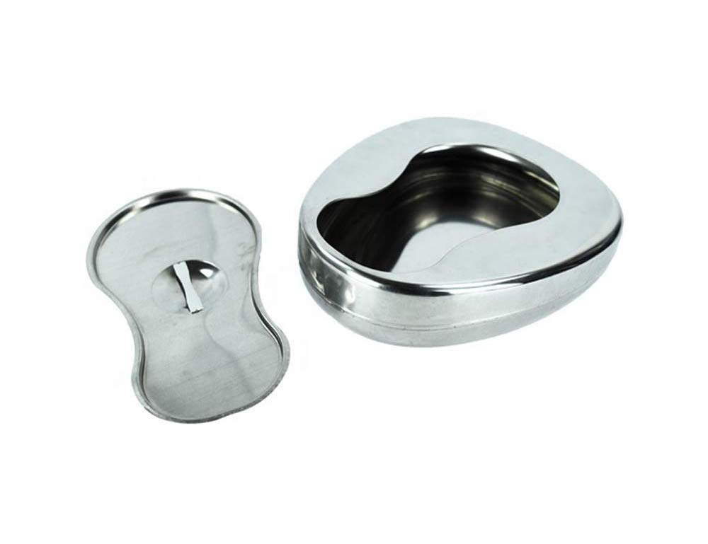 GHzzY Bettpfanne für Haus, Krankenhaus & Reise - Bettpfannen aus Edelstahl mit Deckel - Bettpfanne in glatter Kontur für ältere, Schwangere und bettlägerige Menschen