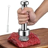ステンレス製ミートテンダライザー 21刃 肉質柔らか加工用ハンマー ステーキ/ポークチョップ/牛肉用キッチンツール