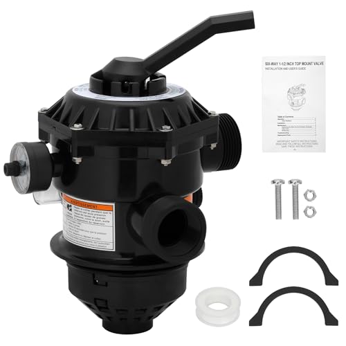 Sienson 272526 Sand Filter Multiport Valve Replacement for Pentair 262506 1-1/2 Inch 6-Way Clamp Style Compatible with Tagelus/Sand Dollar/Meteor Pool Sand Filter Multi Port Valve