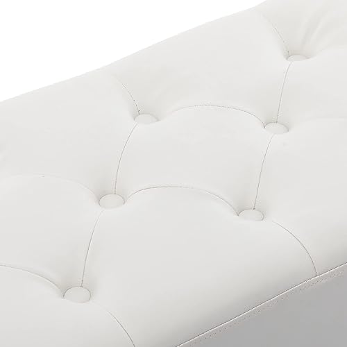 Miniatura 36 de DUHOME Banco otomano tapizado con botones, banco tapizado para dormitorio, reposapiés, banco de acento para entrada, comedor, sala de estar, Negro