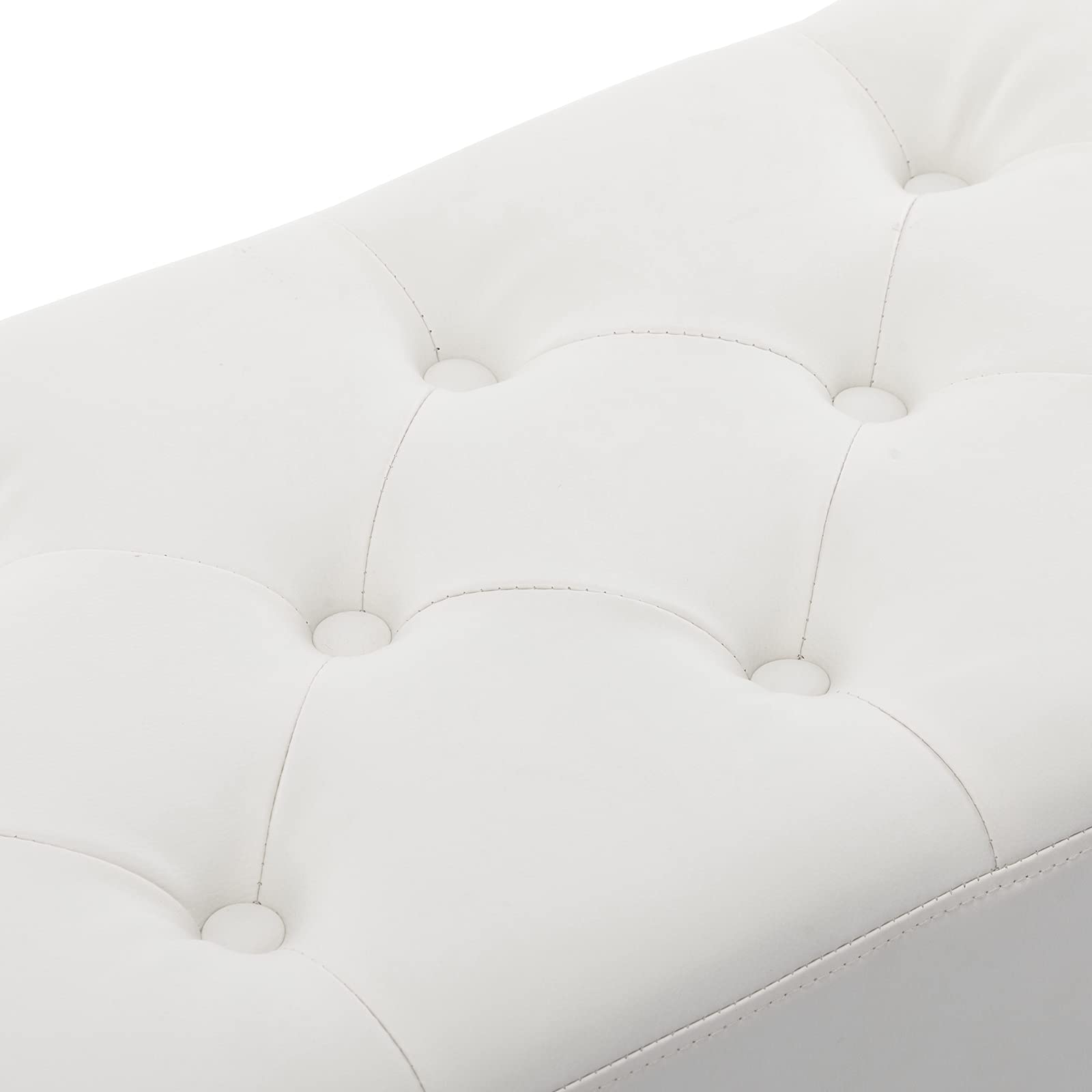 Duhome Panchina bottoni, imbottito panca imbottita panca da tampone Pelle artificiale sgabello per sedile per cimera per ingresso, Bianco