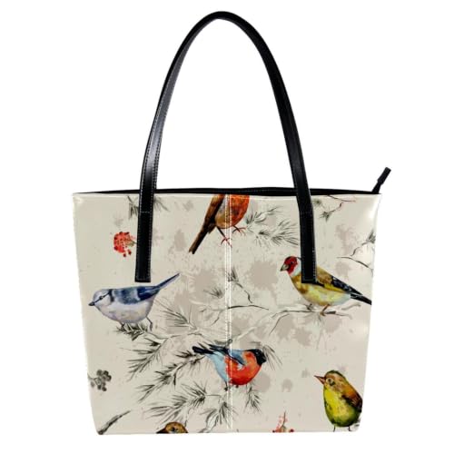 Sac à main fourre-tout vintage oiseaux pour le travail et voyages