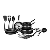 Ekco | Batería de Cocina con Antiadherente Serum 19 Piezas de Aluminio - Negro