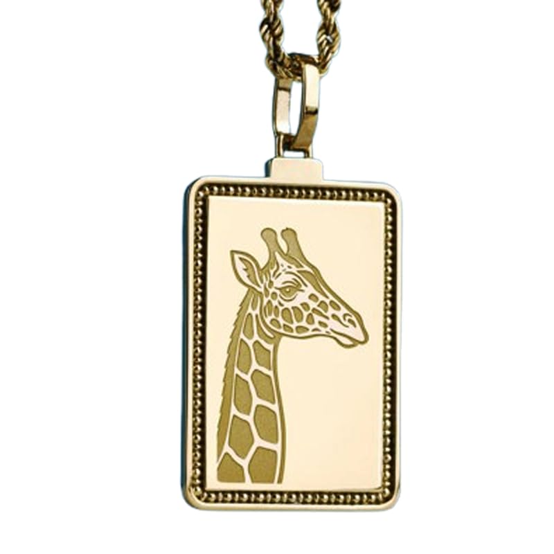Collier pendentif girafe gravé anti-ternissement en argent massif