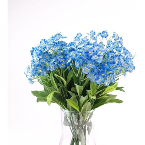 CRAFTY CAPERS 30cm Artificial Blue Forget-Me-Not Spray for Faux Florsitry Crafts | Set of 5 Cover