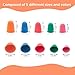 BlingKingdom 5pcs Rubber Finger Thimbles 5 Different Sizes Colors Finger Protector Covers Reusable Finger Protector Finger Pads Grips for Paperwork Cutting Embroidery Money Counting Crafts