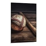 gflfmxzw stampa artistica da parete in legno con motivo baseball su tela, stampa fotografica moderna, decorazione da parete, poster estetico, pronto da appendere, per soggiorno, camera da letto