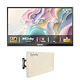 SYLVOX Outdoor TV mit Abdeckung, 55 Zoll Smart TV wasserdichte Outdoor Fernseher, 4K Fernseher für...