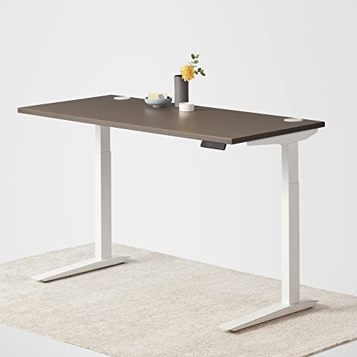 Image of Fully Jarvis Standing Desk 48 inch x 27 inch Gray Veneer Top - Electric Adjustable Desk Height from 25.5 inch to 51 inch with Memory Preset Controller (Rectangle, Black Frame)