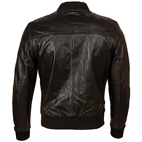 Blouson aviateur homme en cuir véritable de haute qualité E0DB - 4