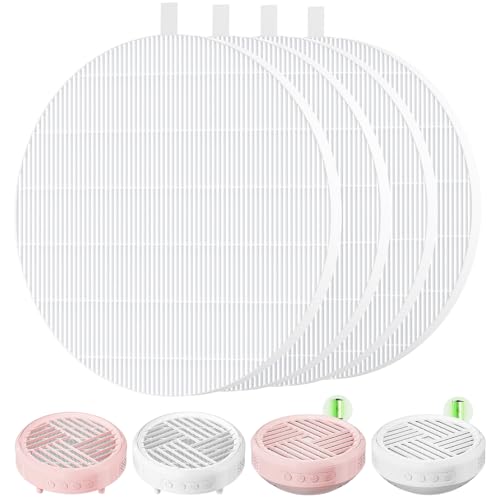 4 Pack HPro Nail Dust Collector Replacement Filter Compatible with MelodySusie Nail Dust Collectors Models HPro/SProR Attach 99% of Nail Dust Reusable and Easy to Clean Nail Tool White