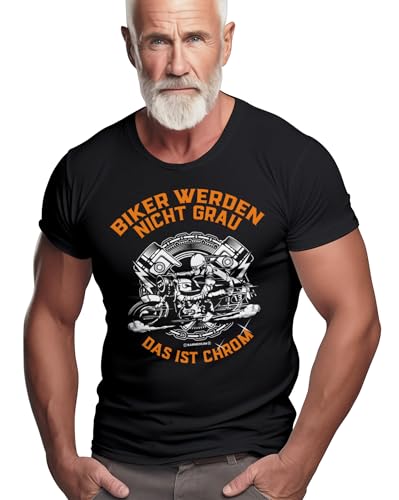 Rahmenlos, maglietta da regalo originale, per il motociclista un po' più vecchio: i motociclisti non invecchiano: sono acciaio Nero XXL