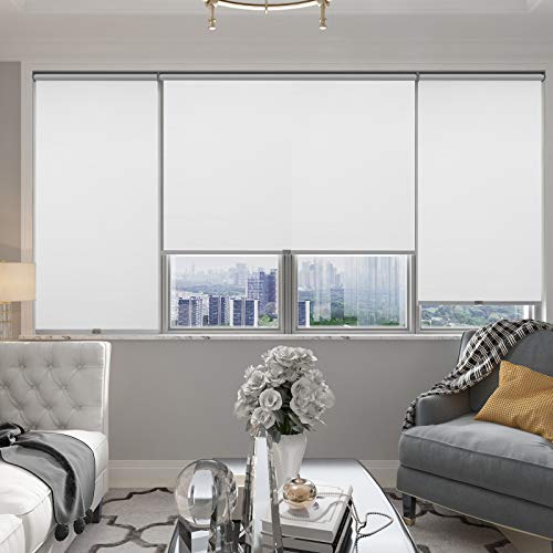 Changshade Cordless & Blackout Roller Shade, Room Darkening Rolled Up Shade, Fabric Window Blind, For Light Blocking/Sun Protection, 33 Inches Wide, White Rol33Wt72A #TOP19