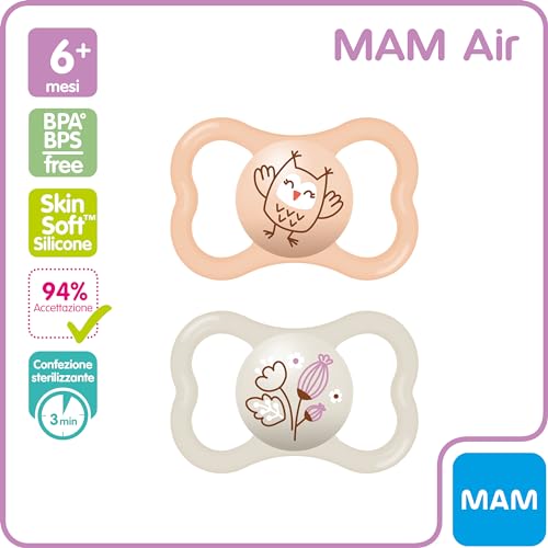 Bamed Baby Italia Mam Air Succhietto 6+ Mesi Silicone Doppio Femmina - 2