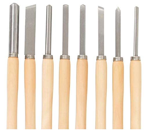 8 pièces ensemble de ciseaux à bois ensemble de ciseaux à bois outils de tournage à bois ensemble de ciseaux de tour pour le tournage de bois dur