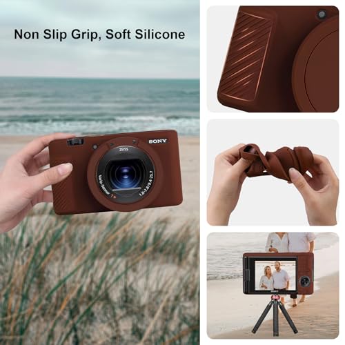 Funda Protectora Canboc para Cámara Sony ZV-1, Silicona Marrón miniatura 5